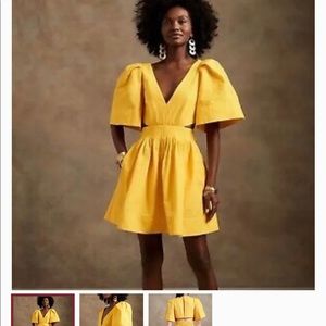 Yellow Banana Republic cutout dress